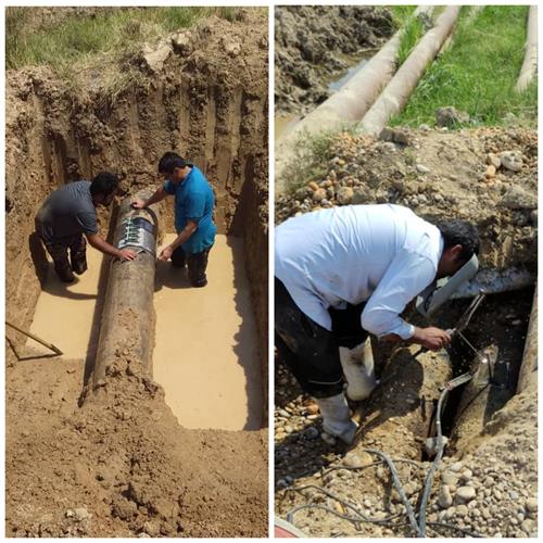 رفع شکستگی خط انتقال آب شرب ۲۴ روستای بخش جنوبی زیدون و بالا دست بهبهان