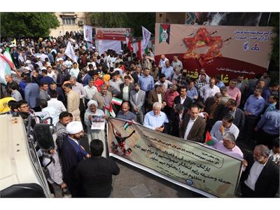 حضور کارکنان شرکت آبفا خوزستان در تجمع عظیم مردمی حمایت از مردم غزه